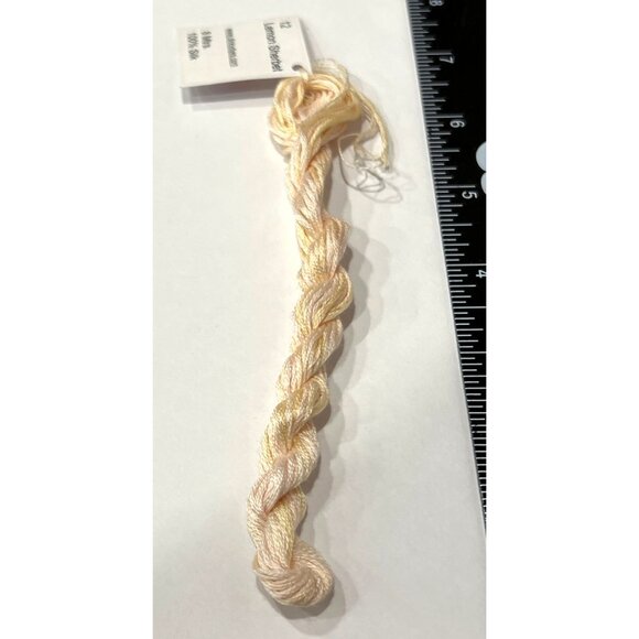 Dinky Dyes # 12 Lemon Sherbert 100% Silk Embroidery Thread 8 Mtrs Cross Stitch - Picture 3 of 3